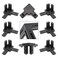 BLCCLOY 8Pcs 2020 Aluminum Extrusion T Slot Corner Bracket 20 Series Extruded Hardware 3 Way Tri Connector with Set Screw for 2020 2040 T V Slot Black Aluminum Profile Frame Fitting