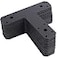 JIOU JIA 12 Pack Heavy Duty T Brackets for Wood Premium Powder Coated Flat Post and Beam Tie Plate 65 x 57 015 Thick Rust Resistant Mending Plate for Pergola Truss Timber Framing Matte Black