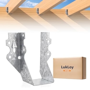 LukLoy 10 Pack 2x4 Joist Hanger 20 Gauge Galvanizing Face Mount Joist Hangers for Wood