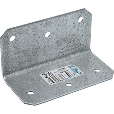Simpson Strong-Tie Simpson StrongTie ML24Z ML 2 in x 4 in 12Gauge ZMAX Galvanized Medium L Angle Pack of 15