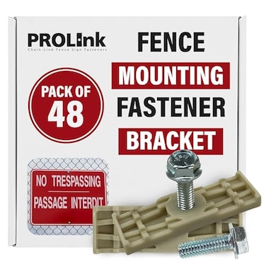 ProLink Chain Link Fence Sign Mounting Brackets Stainless Steel Bolts Easy Installation Reliable Stable Mounting for Outdoor Displays Signs Tan Pack of 48