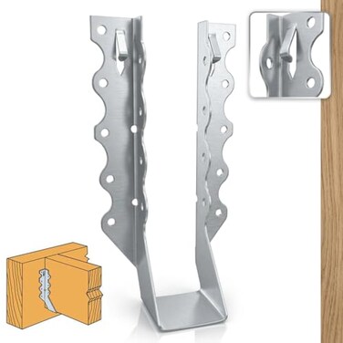 CAMNWAMN 25 Pack 2x8 Joist Hanger 18 Gauge LU28 Galvanizing Face Mount Joist Hangers Wood Hurricane Ties Rafters Tie