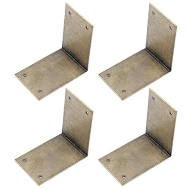 Tighall Antique Bronze Corner Brackets Brass Brace 236x157x004 Box Right Angle Edge Cover Pack of 4 for Wooden ToolboxCabinetChest