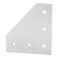80/20 8020 4351 15 Series Aluminum 5 Hole 90 Degree Angled Flat Plate Bracket Straight Mounting Connector Bracket for 8020 T Slot Extruded Aluminum Extrusion Clear Anodize 10