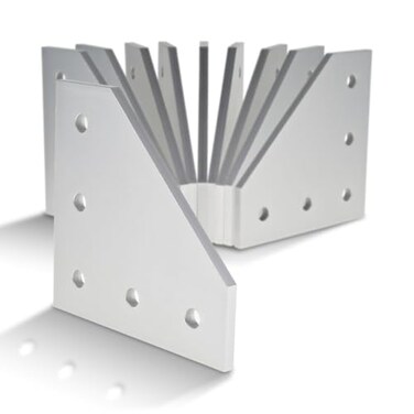 80/20 8020 4351 15 Series Aluminum 5 Hole 90 Degree Angled Flat Plate Bracket Straight Mounting Connector Bracket for 8020 T Slot Extruded Aluminum Extrusion Clear Anodize 10