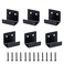 Atskonnen U Bracket Stainless Steel Mounting Brackets 16 x 13 Wall Hook Hanger Fastener Heavy Duty Billboard Holder Tile Hanger with Installation Screws6 Packs Black