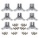 BLCCLOY 8Pcs 3030 Series Aluminum Extrusion Profile Tri Bracket 3Way End Corner Right Angle Connector for 30 Extruded Aluminium Esquina Profil T Slot 8mm with Screws