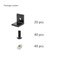 FORRCKY 20Sets 1010 10 Series Aluminum Extruded Profile Black Connector Brackets Kit 20PCS 1010 Extrusion Profiles Bracket with 40PCS Drop in T Nuts and Screws