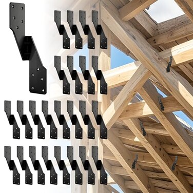 Herbert-fty Black Hurricane Ties for RaftersHurricane ClipsHurricane BracketsHurricane Straps for ShedRafter HangersTruss BracketsRafter BracketLeft 25 pcs