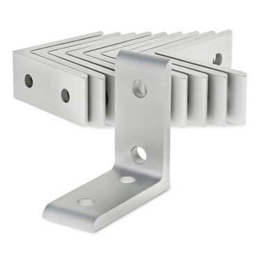 80/20 8020 4301 15 Series Aluminum 4 Hole Tall Inside Corner Bracket 90 Degree Angle Bracket for 8020 T Slot Extruded Aluminum Extrusion Clear Anodize 10