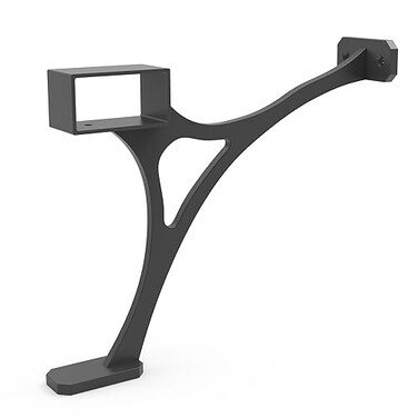 AMSOOM Foot Rail Bracket Heavy Duty Steel Ground Mount Combination Bar Foot Rail Bracket Railings Accessories Support for Railing Square TubingBlack2 Pack