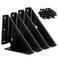 LM LUJOMTL LM Heavy Duty Gusset Joints 4 Pcs Trapezi Corner Code Bracket Corner Brace Bracket Fasteners Furniture Shelf Support Joint Fasteners for Table Chair Cabinet Bed Stabilization Black