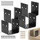 CSKUNXIA 4Piece Black Half Post Base Joist Hanger Brackets for 4x4 Wood Posts with Screws Stainless Steel Material 3mm Thickness