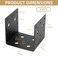 CSKUNXIA 4Piece Black Half Post Base Joist Hanger Brackets for 4x4 Wood Posts with Screws Stainless Steel Material 3mm Thickness