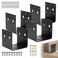 CSKUNXIA 4Piece Black Half Post Base Joist Hanger Brackets for 4x4 Wood Posts with Screws Stainless Steel Material 3mm Thickness