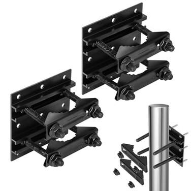 Penwlled Post Tubes Mounting Bracket 2Packs Adjustable Solar Mounting Bracket Fence Hook Compatible with Round Square TPosts Irregularly Shaped Pipes Max 212 Width