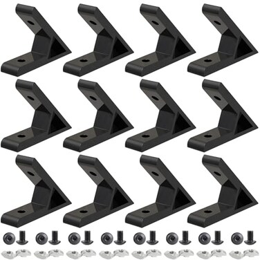 NVAXQF 12Set 45 Degree135 Degree Angle 2020 Series Aluminum Extrusion Profile AccessoriesAluminum Corner Brackets Profile with Mounting Screws and Nuts 45 Degree