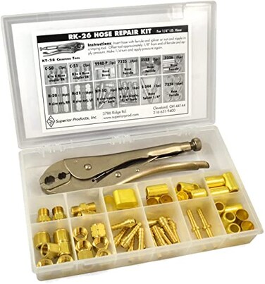 Welders Mall Superior RK26 14 Hose Repair Kit Western with C5 Crimping Tool