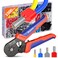 Preciva Ferrule Crimping Tool Kit Upgrade Double Single Ferrules Connectors of 1500PCS Hexagonal Sawtooth SelfAdjustable Ratchet AWG2310 0256mm Wire Terminals Crimper Kit