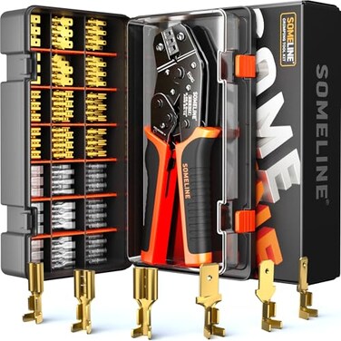 SOMELINE Open Terminal Connector Crimping Tool Kit 284863mm Male Female NonInsulated Disconnect Terminals AWG 2414 Crimping Pliers for Molex 213236mm AMP TE CONNECTIVITY Connectors