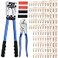 Mdvora Cable Lug Crimping Tool with 170pcs Copper Wire Lugs Wire Crimping Tool for AWG 1010 Electrical Lug Crimper with Cable Cutter 210pcs Dual Wall Adhesive Heat Shrink Tubing