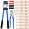 Mdvora Cable Lug Crimping Tool with 170pcs Copper Wire Lugs Wire Crimping Tool for AWG 1010 Electrical Lug Crimper with Cable Cutter 210pcs Dual Wall Adhesive Heat Shrink Tubing