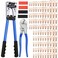 Mdvora Cable Lug Crimping Tool with 170pcs Copper Wire Lugs Wire Crimping Tool for AWG 1010 Electrical Lug Crimper with Cable Cutter 210pcs Dual Wall Adhesive Heat Shrink Tubing