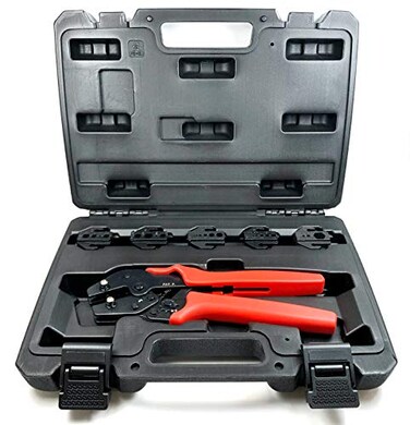 Basoteeuo ConnectoRF Professional Quick Interchangeable Crimping Tool Kit for Coax RF connectors with 5 Die Sets