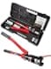 AMZCNC 16 Ton Hydraulic Wire Professional Hydraulic Battery Cable Lug Crimping Tool Set Crimps 8 AWG to 600 MCM Cable Crimping Tool with 13 Pairs of Dies