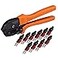 Dent-de-lion 51 PCS Ratchet Powerpole Crimping Manual Tool Kit for 15A 30A 45A Connectors 10 Pair 45A Connectors Assortment Quick Connect Battery and Caps Ratchet Powerpole Crimping Tool for AWG2210