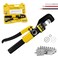 LFGUD 10 Ton Hydraulic Crimping Tool Kit with 9 Dies for Battery Cable 12 AWG to 20 Hydraulic Cable Crimper for Electrical Terminals Wire Connectors