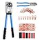 HKS Battery Cable Lug Crimping Tool 101 AWG with Cutter 60Pcs Copper Ring Terminals 60Pcs 31 Heat Shrink Tubing Heavy Duty Wire Crimper Set for Battery Cables