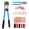 HKS Battery Cable Lug Crimping Tool 101 AWG with Cutter 60Pcs Copper Ring Terminals 60Pcs 31 Heat Shrink Tubing Heavy Duty Wire Crimper Set for Battery Cables