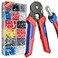 Preciva Ferrule Crimping Tool Kit Octagonal Crimping Pliers with 1250PCS Single Twin Ferrules Connectors SelfAdjustable Ratchet Ferrule Terminals Crimper AWG 237