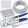 TwidecWire Rope Crimping Tool Kit Up To 22mm Swaging Tool With 165FT 116 304 stainless steel Wire Rope And 150PCS 116Aluminum Crimping Loop Sleeve 20PCS Wire Rope Thimbles
