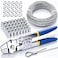 TwidecWire Rope Crimping Tool Kit Up To 22mm Swaging Tool With 165FT 116 304 stainless steel Wire Rope And 150PCS 116Aluminum Crimping Loop Sleeve 20PCS Wire Rope Thimbles