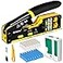 Brileine RJ45 Crimp Tool Pass Through Kit Ethernet Crimper Cat5 Cat5e Cat6 Crimping Tool for RJ11RJ12 6P8P with Network Lan Cable Tester 50PCS Cat6 Connectors 50PCS Boots Mini Cable Stripper