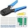 Gaobige rj45 Crimp Tool Kit Cat5 Cat5e Crimping Tool with 100pcs rj45 Cat5 Connectors 20pcs rj45 Cat5e Connector Covers Cable Tester Network Wire Stripper
