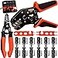 PEBA Crimping Tool Kit Solar Crimper for AWG 1610 Solar Panel Cable Wire with 6 Pairs Solar connectors Solar Wire Stripper and 1 Pair Solar Connector Spanner Wrench Ratchet Crimp Tool Set