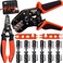 PEBA Crimping Tool Kit Solar Crimper for AWG 1610 Solar Panel Cable Wire with 6 Pairs Solar connectors Solar Wire Stripper and 1 Pair Solar Connector Spanner Wrench Ratchet Crimp Tool Set