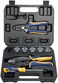 haisstronica 8PCS Crimping Tool Set Ratchet Wire Crimping Tool for Heat ShrinkInsulated NylonNonInsulatedFerrule Wire EndOpen Barrel TerminalsSolar Connectors