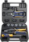 haisstronica 8PCS Crimping Tool Set Ratchet Wire Crimping Tool for Heat ShrinkInsulated NylonNonInsulatedFerrule Wire EndOpen Barrel TerminalsSolar Connectors