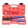 iCrimp Ratchet PEX Cinch Tool with Removing Function for 38in 12in 34in 1in Stainless Steel Clamp PEX Crimper with 20PCS 12in 10PCS 34in PEX Clamps and Pipe Cutter All in One