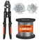 Sanuke Wire Rope Crimp Kit with 328ft Stainless Steel Cable 7x7 Strand Core 116 Aluminum Crimp Loop Sleeves and Wire Rope Stainless Steel Thimble