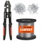 Sanuke Wire Rope Crimp Kit with 328ft Stainless Steel Cable 7x7 Strand Core 116 Aluminum Crimp Loop Sleeves and Wire Rope Stainless Steel Thimble