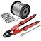 AOOCY Wire Rope Crimping Tool Kit with 116304 Stainless Steel Cable 165 ft 7x7 Strand Core 100 Cable Ferrule Aluminum Loop Sleeve Stops 165ft Rope 100 Loop Red 1