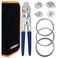 Sanuke Wire Rope Crimping Tool for 364 564 116 Wire Rope with 304 Stainless Steel Cable 3 Sizes 33FT and 150pcs Sleeves Stops 10pcs Thimble