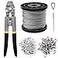 FGBNM 328ft Wire Rope Crimping Tool Kit 116 Stainless Steel Wire Rope Cable with Aluminum Crimping Sleeves and Stainless Steel Thimbles for Railing Decking Picture Hanging