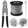 FGBNM 328ft Wire Rope Crimping Tool Kit 116 Stainless Steel Wire Rope Cable with Aluminum Crimping Sleeves and Stainless Steel Thimbles for Railing Decking Picture Hanging