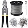 FGBNM 328ft Wire Rope Crimping Tool Kit 116 Stainless Steel Wire Rope Cable with Aluminum Crimping Sleeves and Stainless Steel Thimbles for Railing Decking Picture Hanging